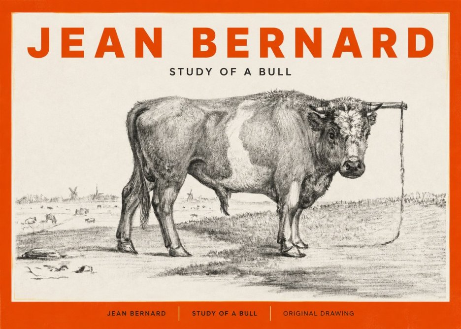 Jean Bernard Study of a Bull III No2 - Poszter