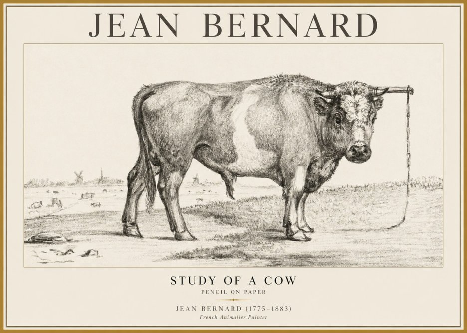 Jean Bernard Study of a Bull III No5 - Poszter