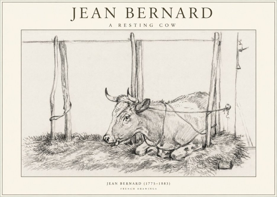 Jean Bernard A Resting Cow No1 - Poszter