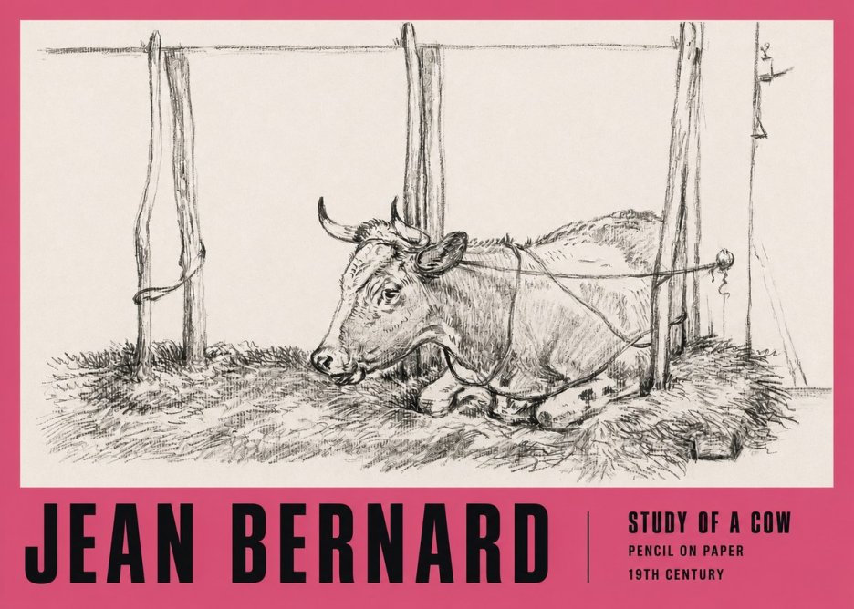 Jean Bernard A Resting Cow No3 - Poszter