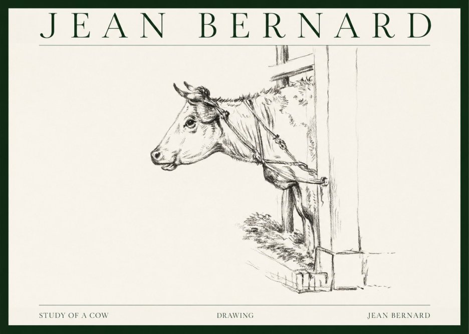 Jean Bernard Study of a Cow X No1 - Poszter