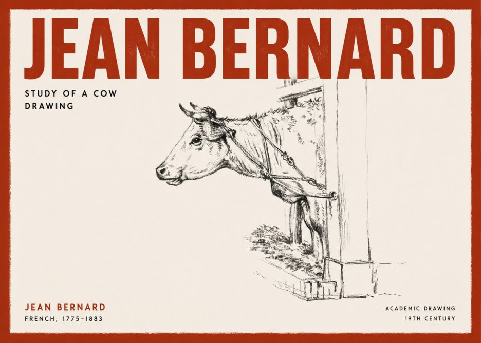 Jean Bernard Study of a Cow X No2 - Poszter