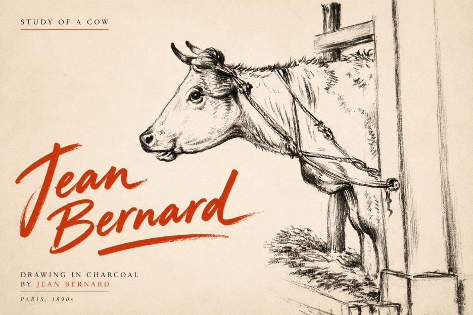 Jean Bernard Study of a Cow X No3 - Poszter