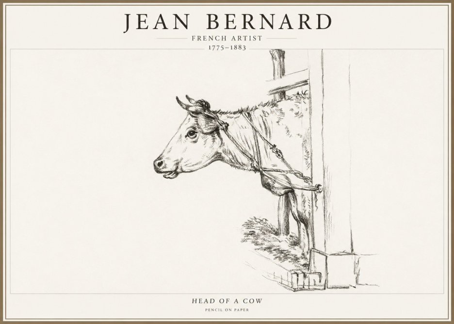 Jean Bernard Study of a Cow X No4 - Poszter