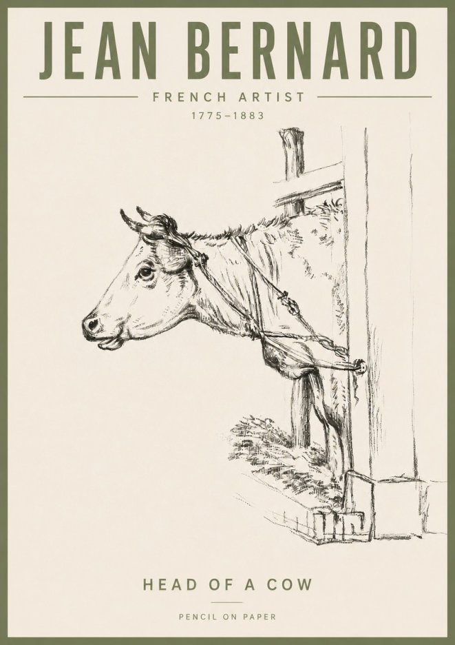Jean Bernard Study of a Cow X No6 - Poszter