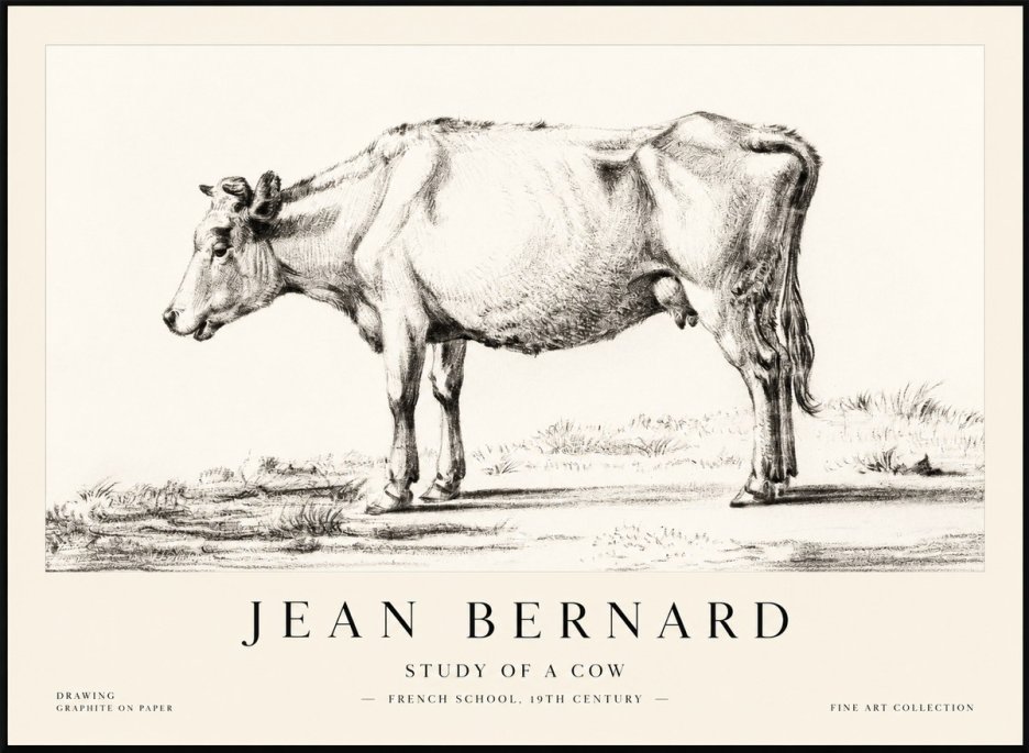 Jean Bernard Study of a Cow XI No2 - Poszter