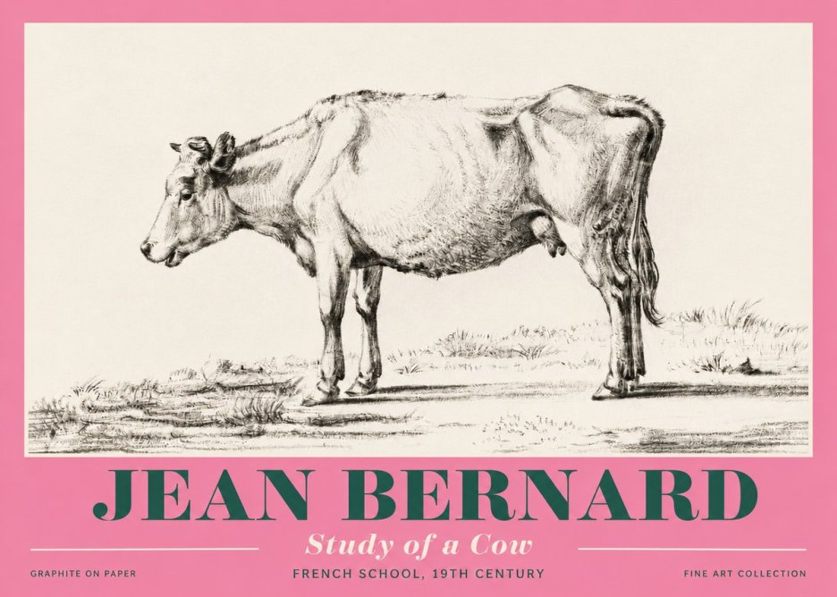 Jean Bernard Study of a Cow XI No4 - Poszter