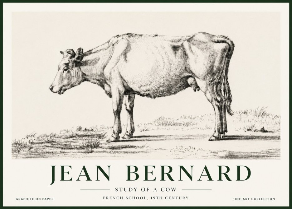 Jean Bernard Study of a Cow XI No5 - Poszter