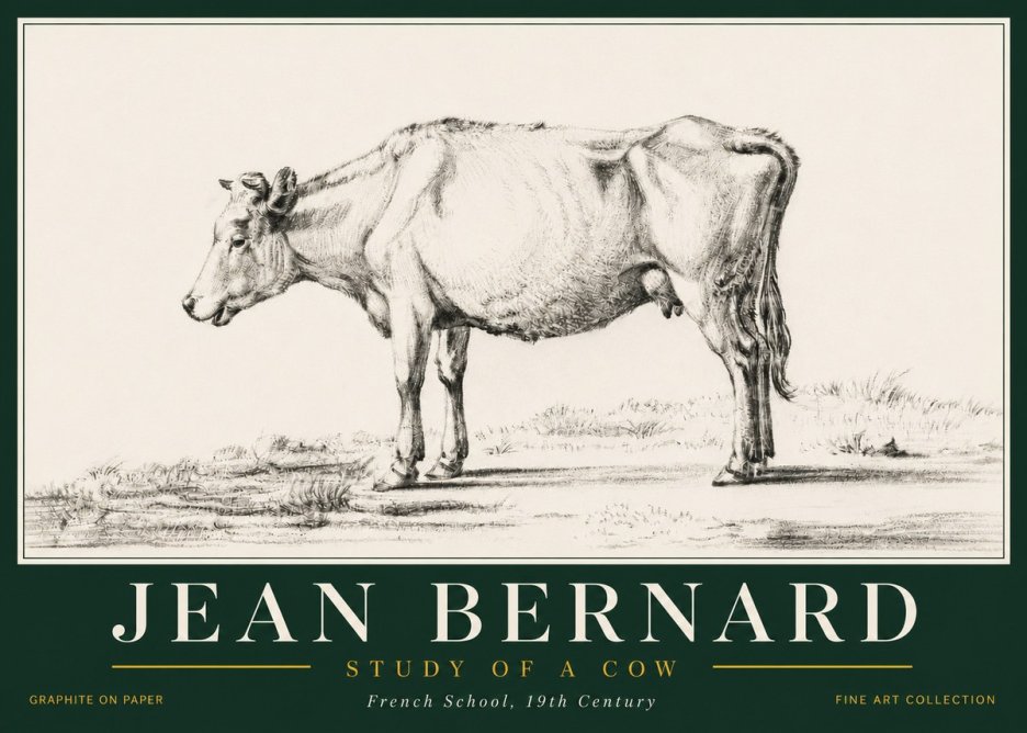 Jean Bernard Study of a Cow XI No6 - Poszter