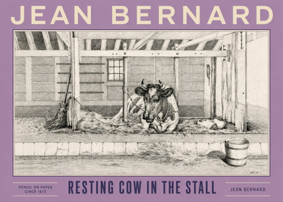 Jean Bernard Resting Cow in the Stall I No4 - Poszter