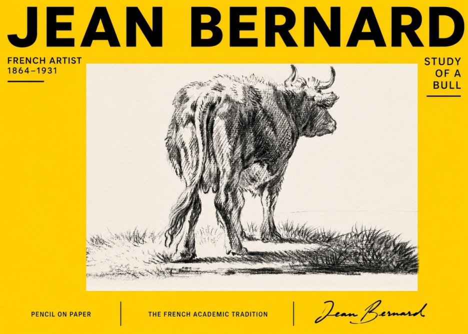Jean Bernard Study of a Bull V No4 - Poszter