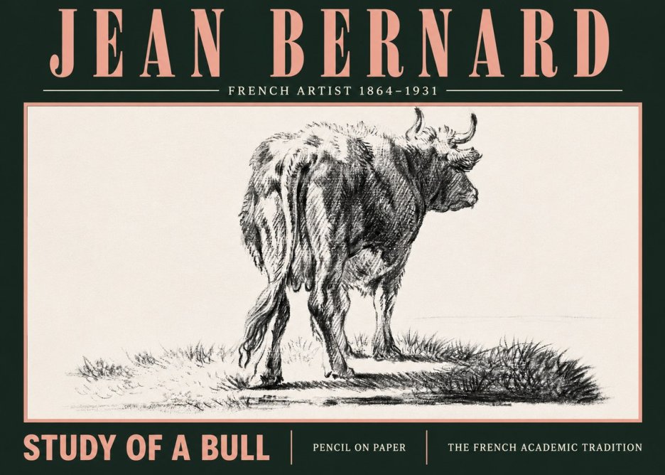 Jean Bernard Study of a Bull V No5 - Poszter