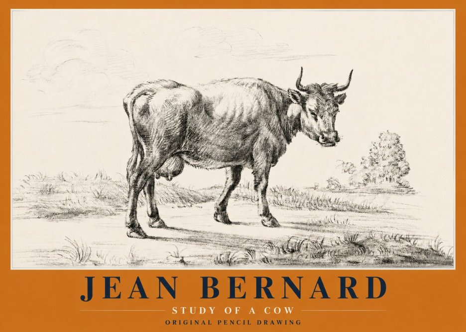 Jean Bernard Study of a Cow XII No2 - Poszter