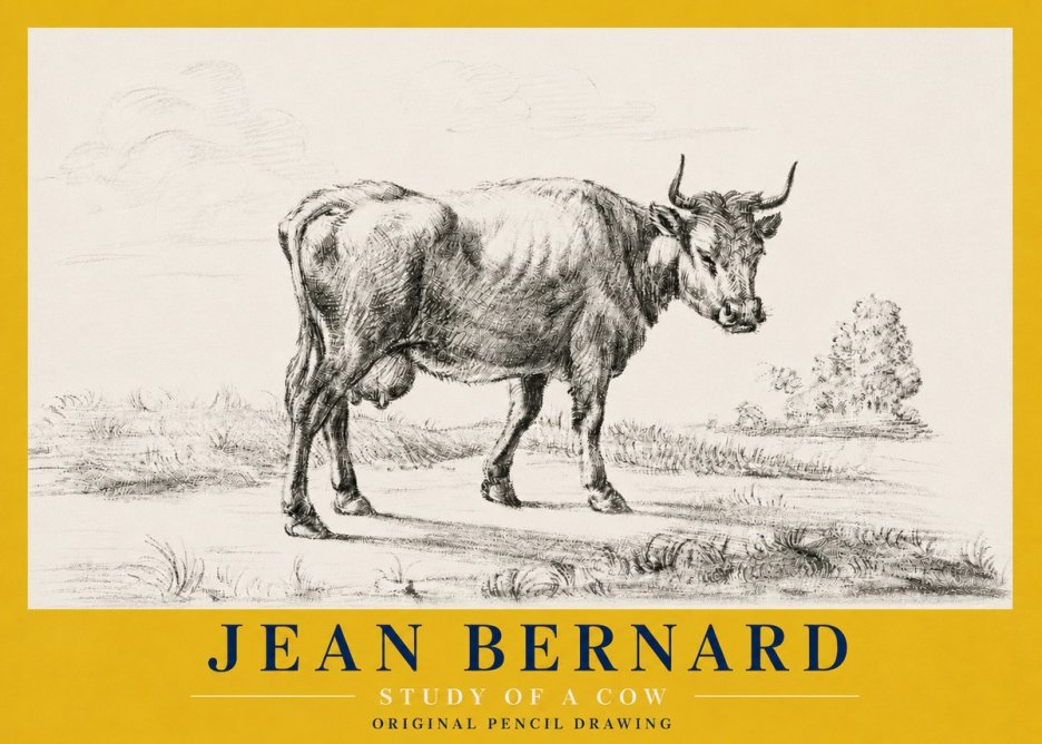 Jean Bernard Study of a Cow XII No4 - Poszter