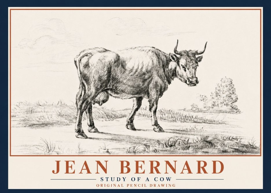 Jean Bernard Study of a Cow XII No5 - Poszter