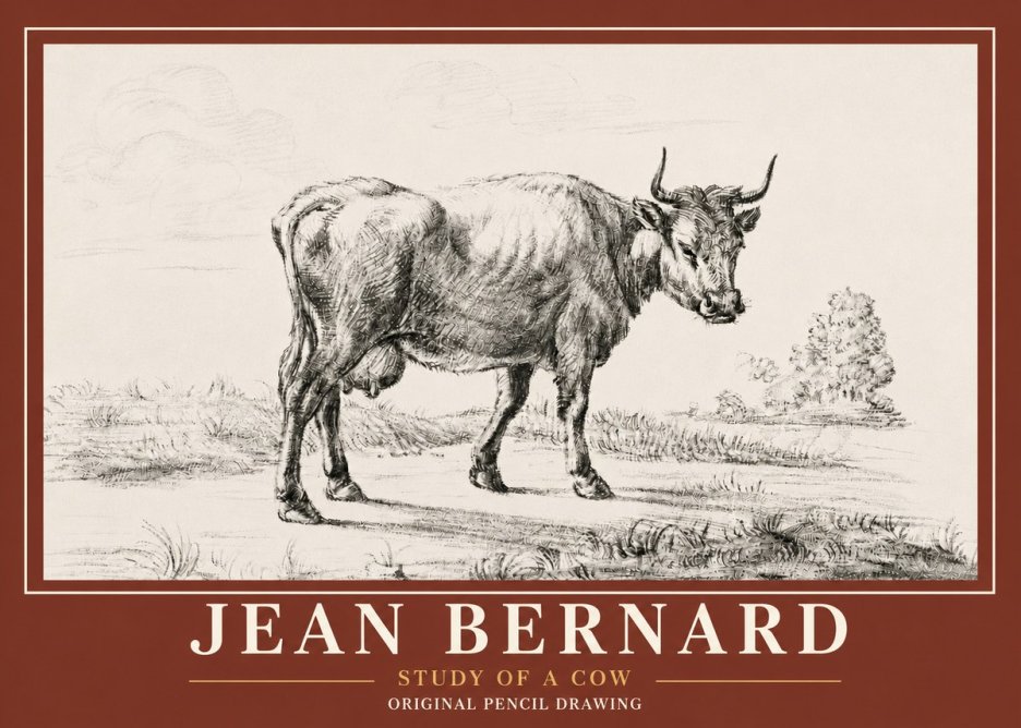 Jean Bernard Study of a Cow XII No6 - Poszter