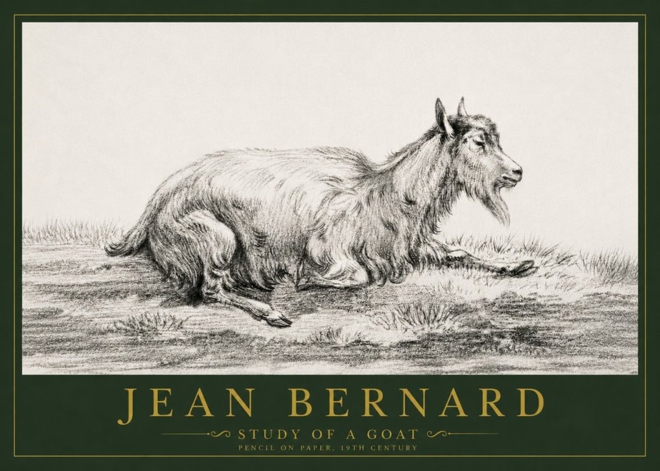 Jean Bernard Study of a Goat V No4 - Poszter