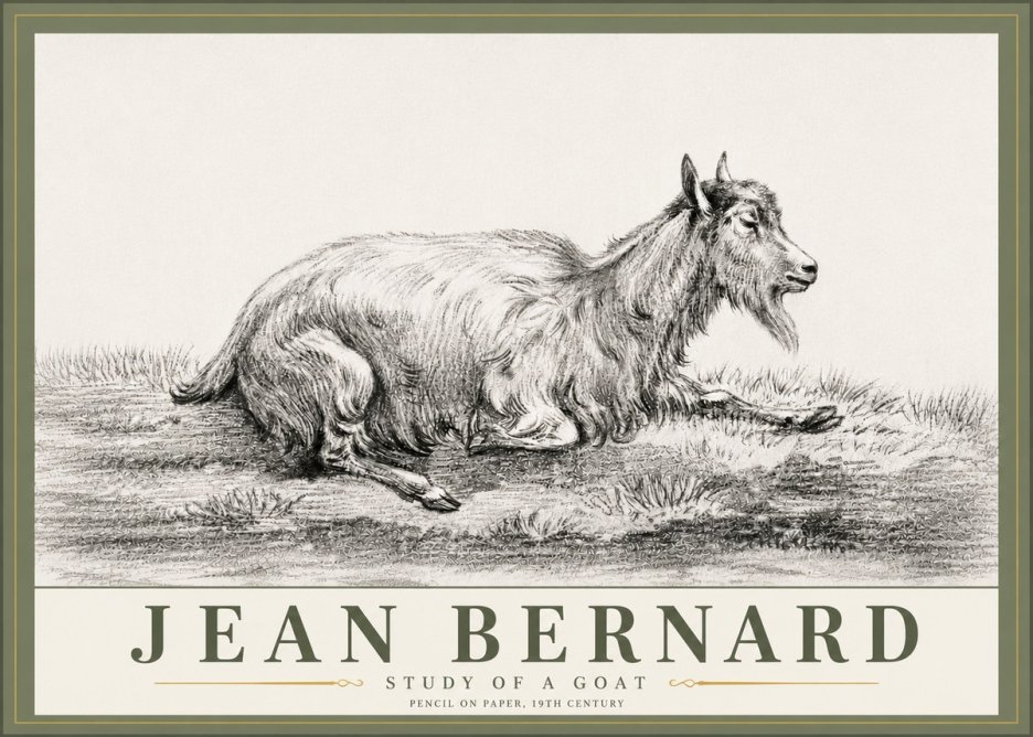 Jean Bernard Study of a Goat V No6 - Poszter