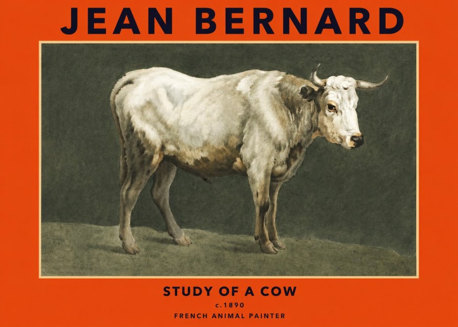 Jean Bernard Study of a Cow C. 1890 No2 - Poszter