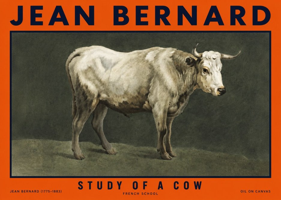 Jean Bernard Study of a Cow C. 1890 No6 - Poszter