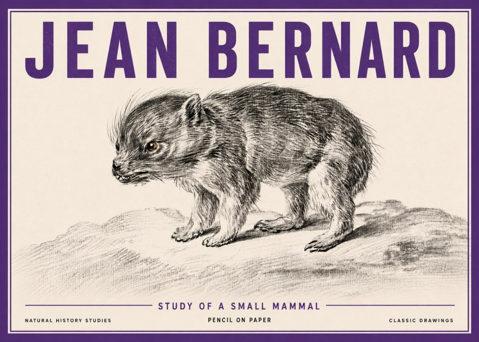 Jean Bernard Study of a Small Mammal No5 - Poszter