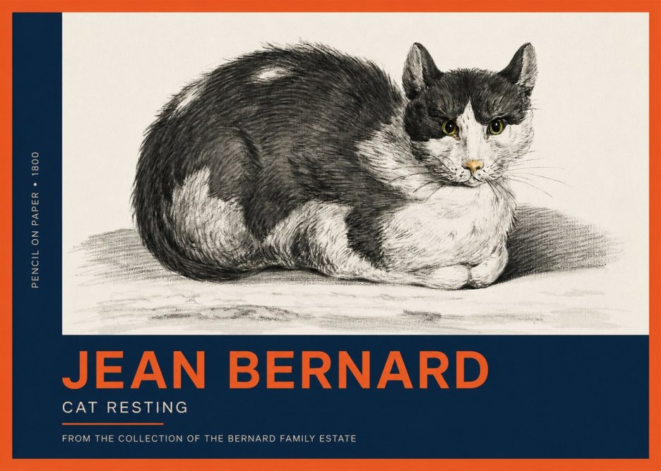 Jean Bernard Cat Resting No2 - Poszter