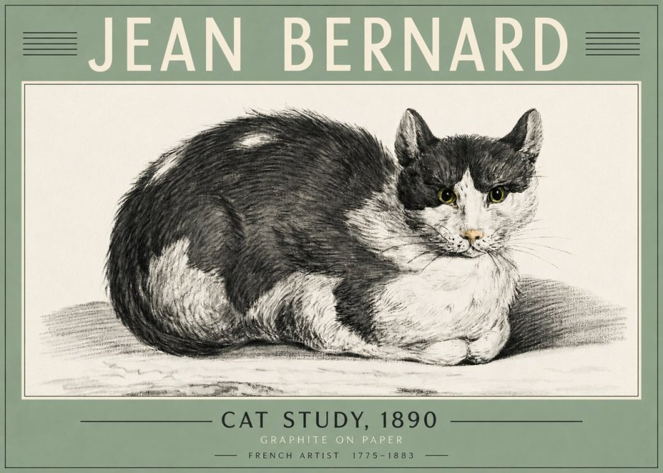 Jean Bernard Cat Resting No5 - Poszter