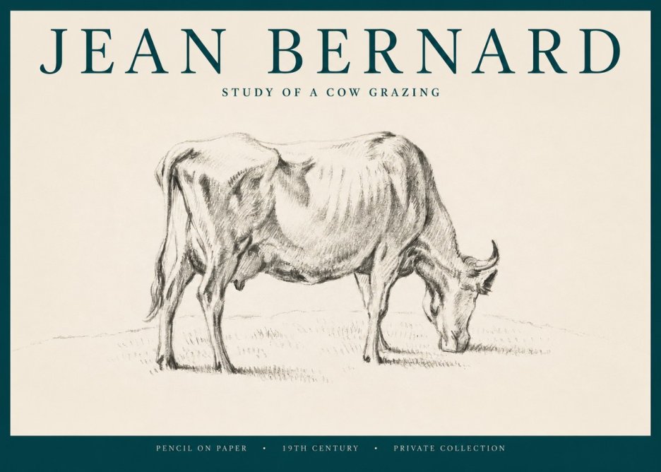 Jean Bernard Study of a Cow Grazing I No2 - Poszter