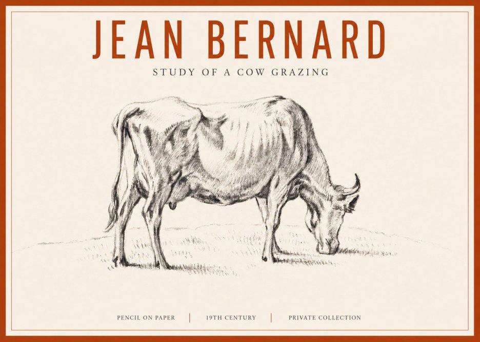 Jean Bernard Study of a Cow Grazing I No3 - Poszter