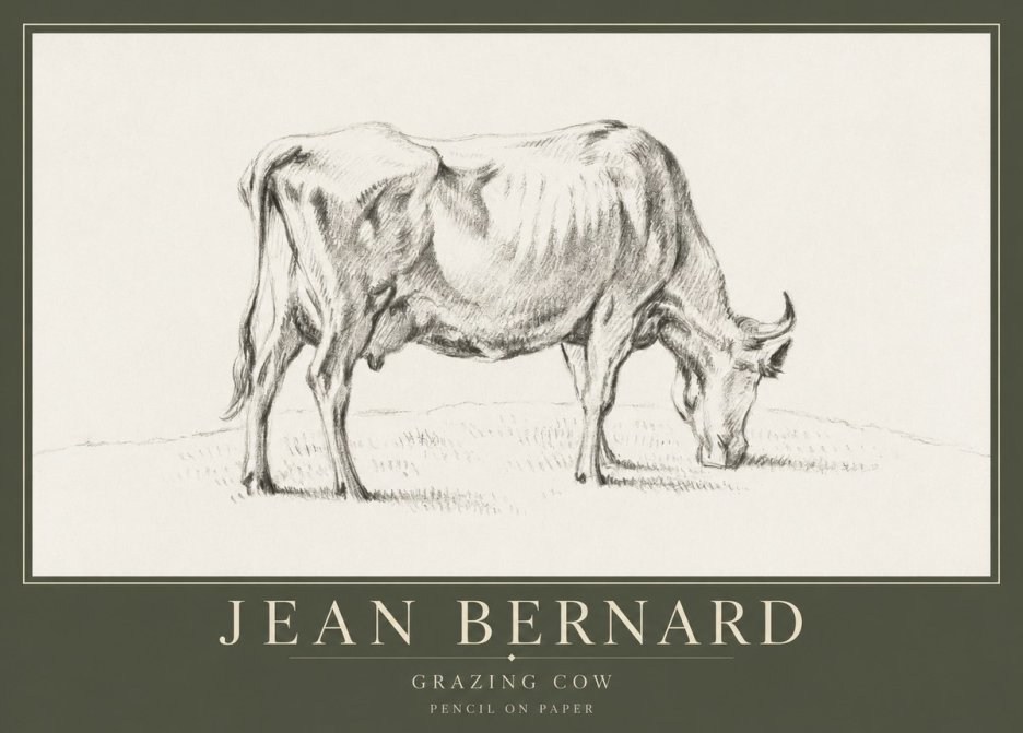Jean Bernard Study of a Cow Grazing I No5 - Poszter