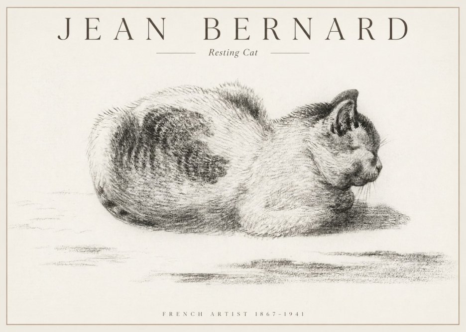 Jean Bernard Resting Cat No1 - Poszter