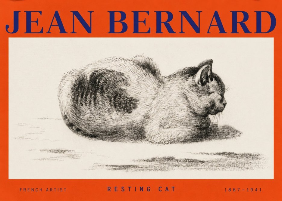 Jean Bernard Resting Cat No2 - Poszter