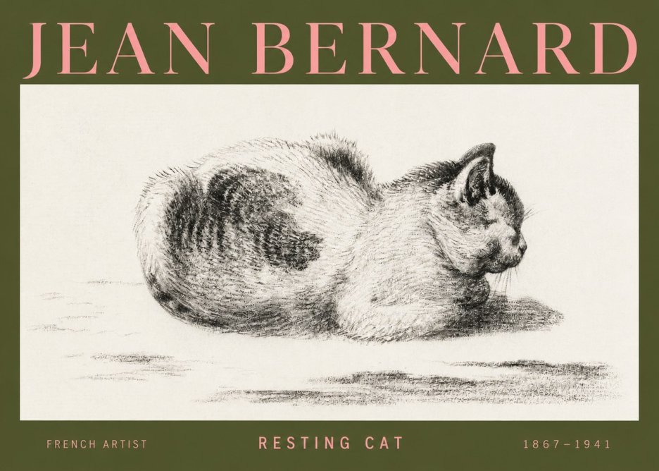 Jean Bernard Resting Cat No3 - Poszter