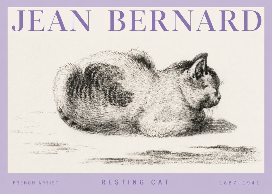 Jean Bernard Resting Cat No4 - Poszter