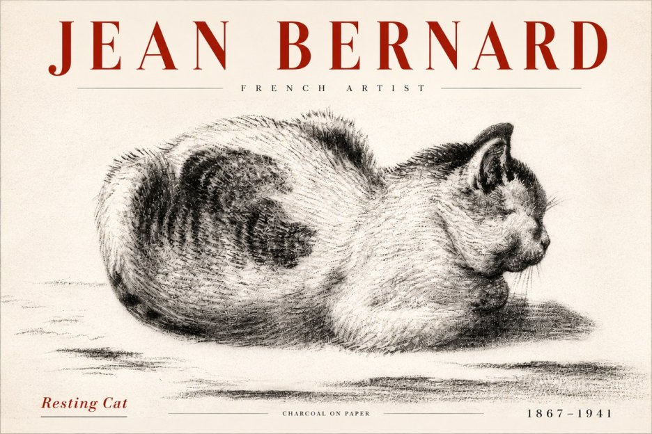 Jean Bernard Resting Cat No5 - Poszter