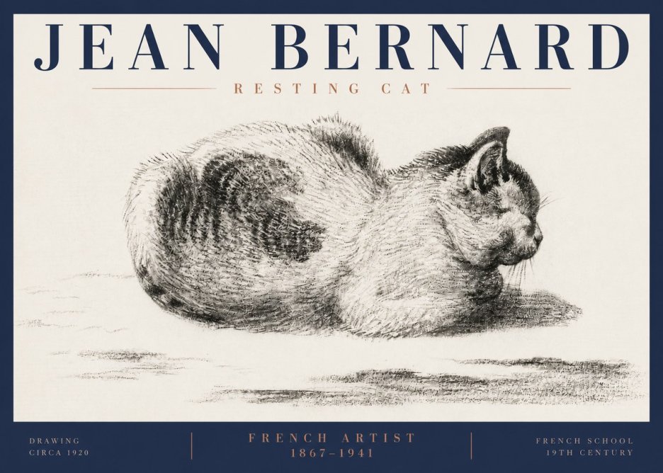 Jean Bernard Resting Cat No6 - Poszter