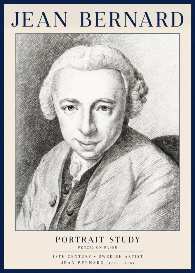 Jean Bernard Portrait of a Gentleman I No4 - Poszter