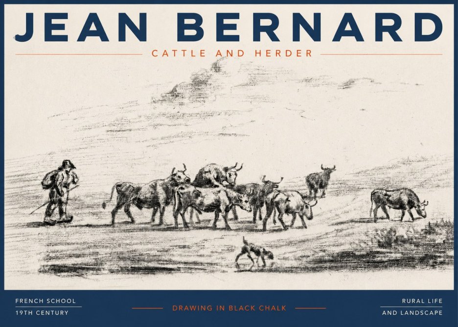Jean Bernard Cattle and Herder No3 - Poszter
