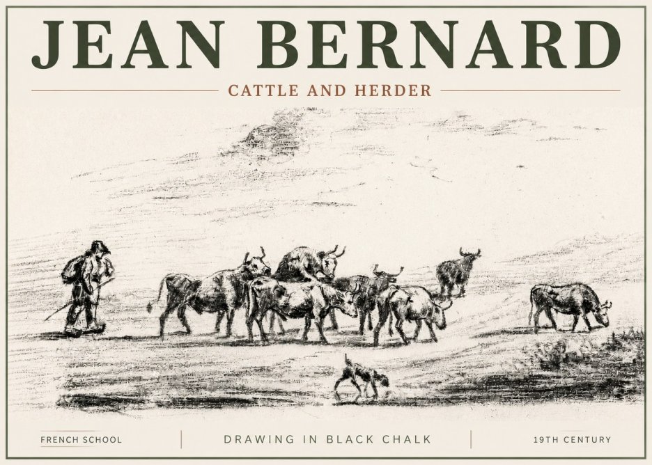 Jean Bernard Cattle and Herder No4 - Poszter