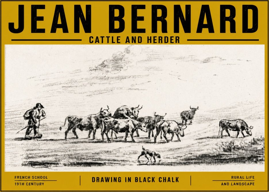 Jean Bernard Cattle and Herder No5 - Poszter