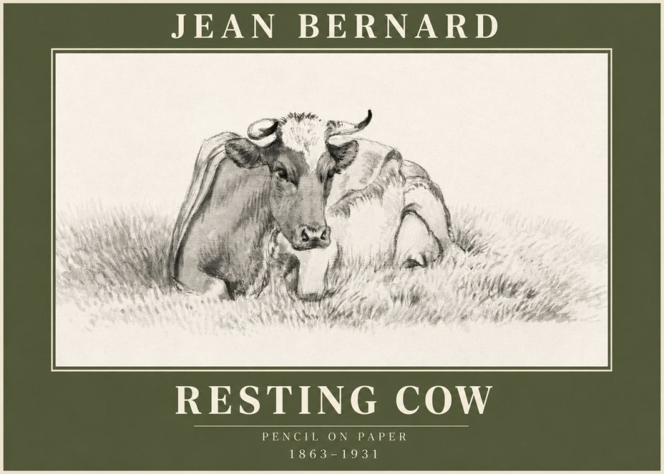 Jean Bernard Resting Cow IV No3 - Poszter