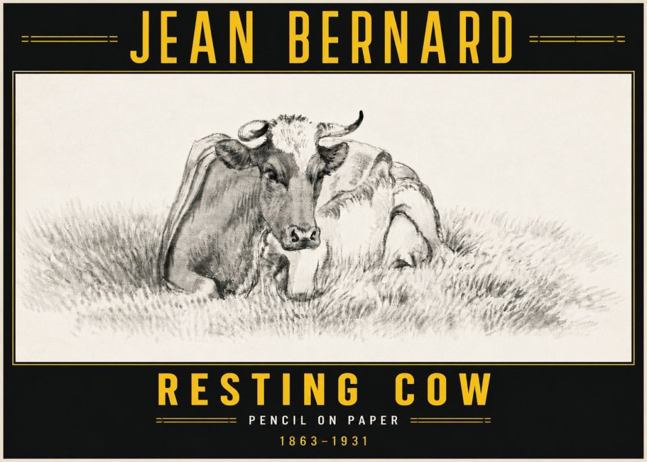 Jean Bernard Resting Cow IV No6 - Poszter