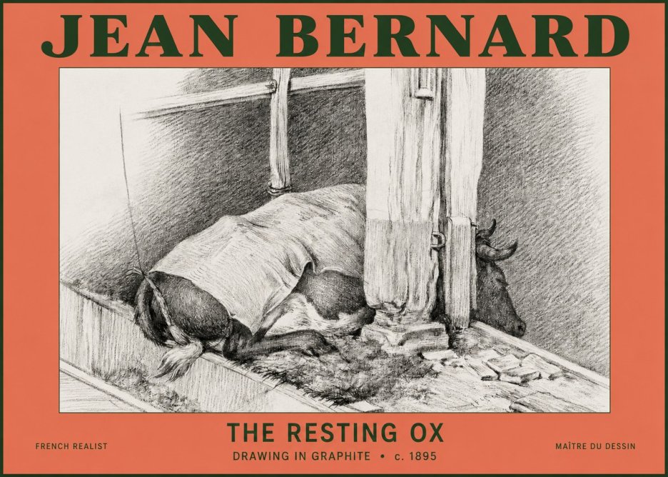 Jean Bernard The Resting Ox No2 - Poszter