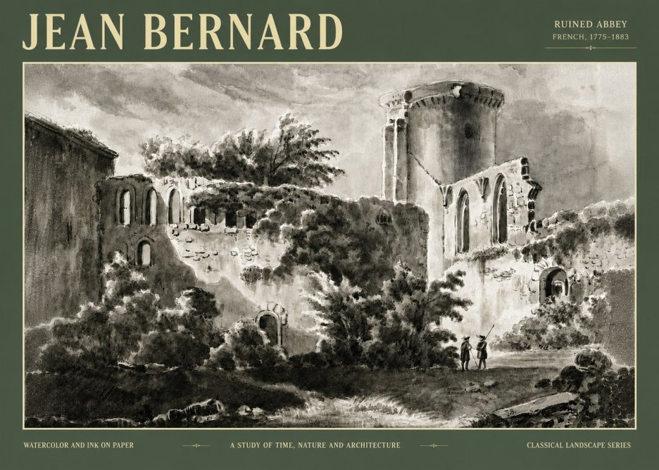 Jean Bernard Ruins of an Old Abbey No6 - Poszter
