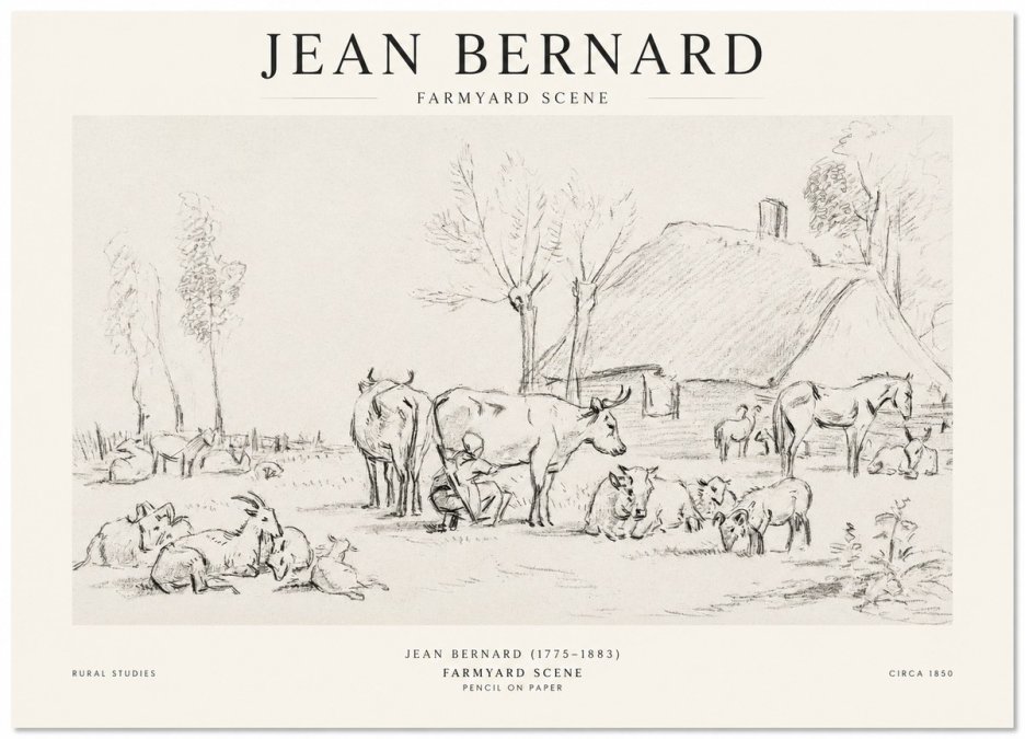Jean Bernard Farmyard Scene No1 - Poszter