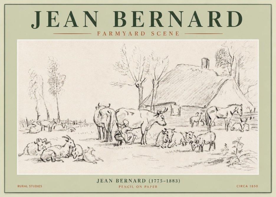 Jean Bernard Farmyard Scene No3 - Poszter