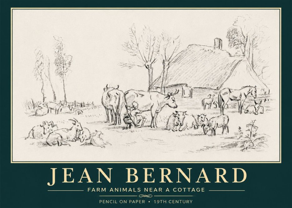 Jean Bernard Farmyard Scene No6 - Poszter