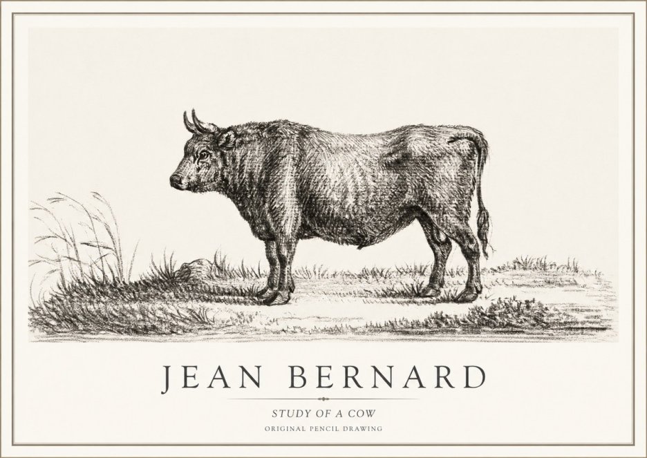Jean Bernard Study of a Cow XIII No1 - Poszter
