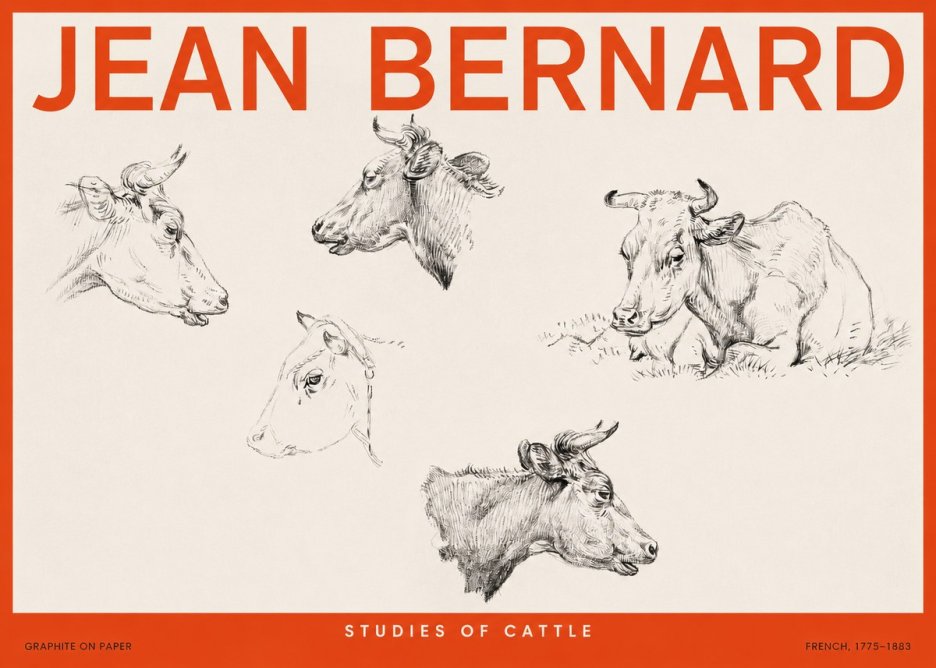 Jean Bernard Studies of Cows I No6 - Poszter