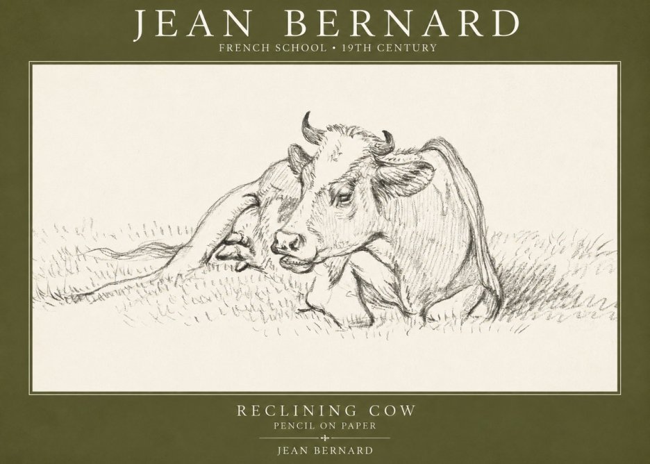 Jean Bernard Reclining Cow III No1 - Poszter